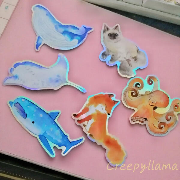 Watercolor sticker